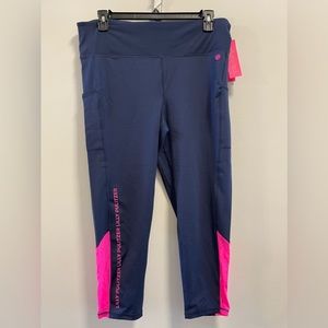 NWT Lily Pulitzer Weekender High Rise MIDI Legging Pink & Blue Women’s Sz XXL